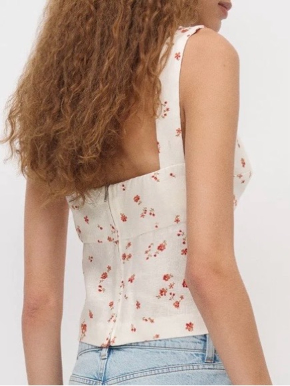 NWT, Reformation- Clarence Linen Top - Picture 3 of 7